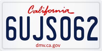 CA license plate 6UJS062