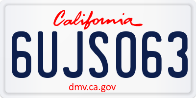 CA license plate 6UJS063