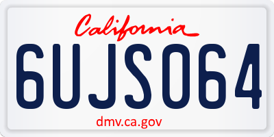 CA license plate 6UJS064