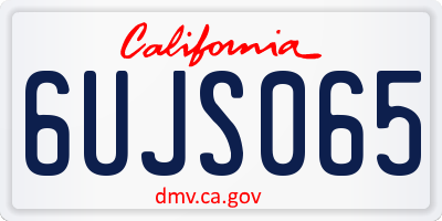 CA license plate 6UJS065