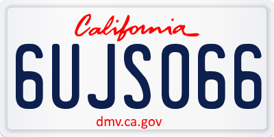 CA license plate 6UJS066