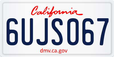 CA license plate 6UJS067