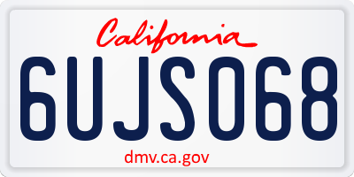 CA license plate 6UJS068