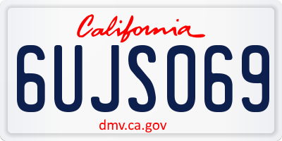 CA license plate 6UJS069
