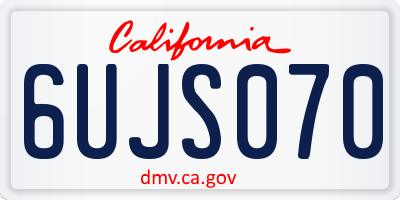 CA license plate 6UJS070