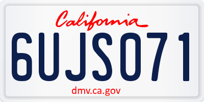 CA license plate 6UJS071