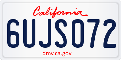 CA license plate 6UJS072