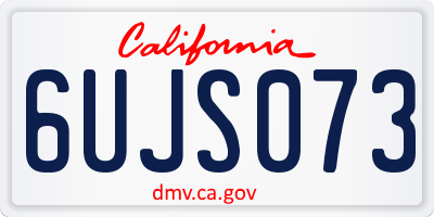 CA license plate 6UJS073