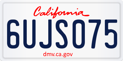 CA license plate 6UJS075