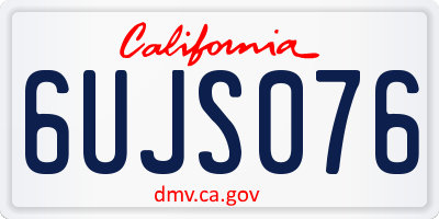 CA license plate 6UJS076