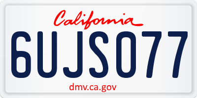 CA license plate 6UJS077