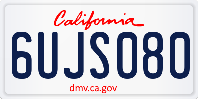 CA license plate 6UJS080