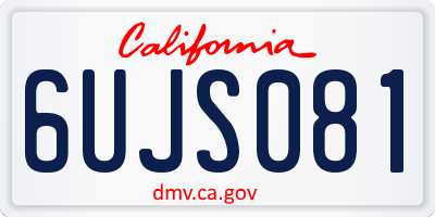 CA license plate 6UJS081