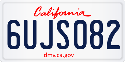CA license plate 6UJS082
