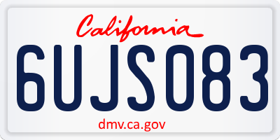 CA license plate 6UJS083