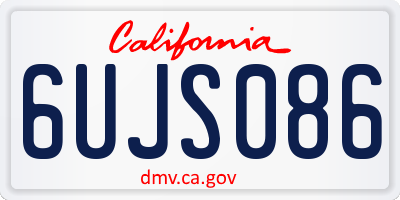CA license plate 6UJS086