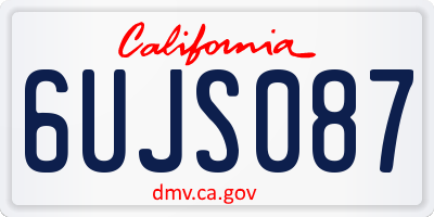 CA license plate 6UJS087