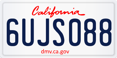 CA license plate 6UJS088