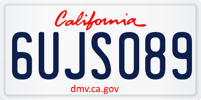 CA license plate 6UJS089