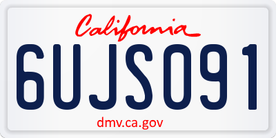 CA license plate 6UJS091