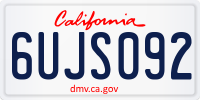 CA license plate 6UJS092