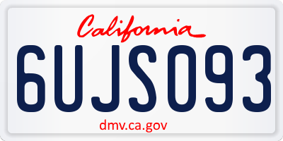 CA license plate 6UJS093
