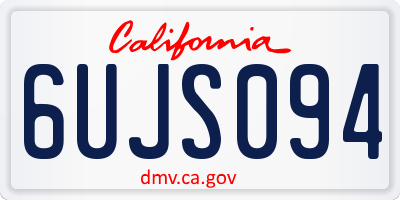 CA license plate 6UJS094