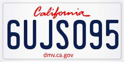 CA license plate 6UJS095