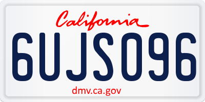 CA license plate 6UJS096