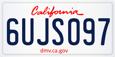 CA license plate 6UJS097