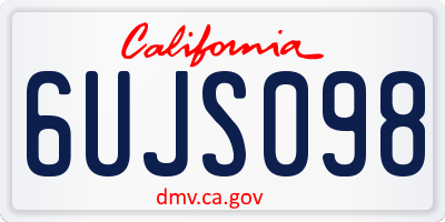 CA license plate 6UJS098