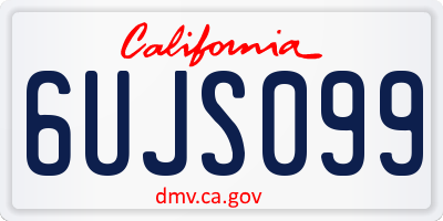 CA license plate 6UJS099