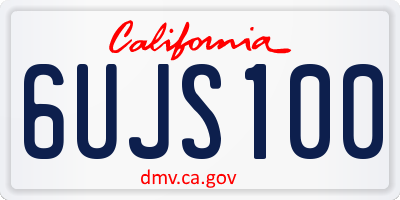 CA license plate 6UJS100