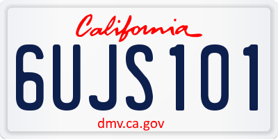 CA license plate 6UJS101