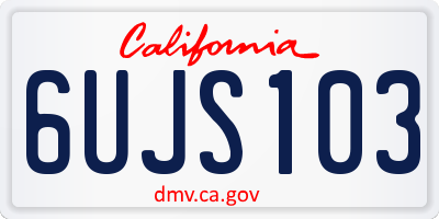 CA license plate 6UJS103
