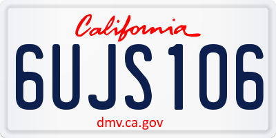 CA license plate 6UJS106