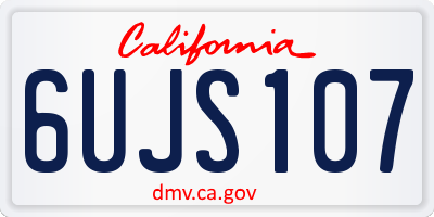 CA license plate 6UJS107