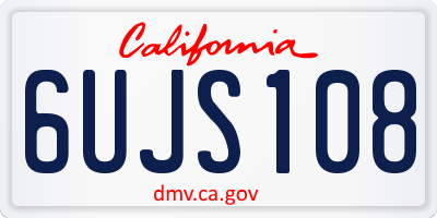 CA license plate 6UJS108