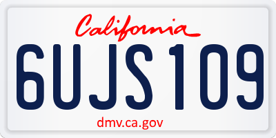 CA license plate 6UJS109