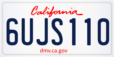 CA license plate 6UJS110