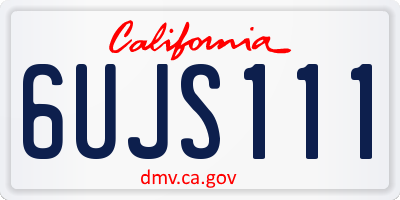 CA license plate 6UJS111