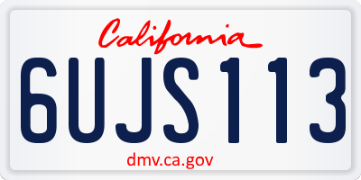 CA license plate 6UJS113