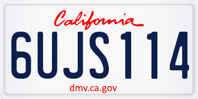 CA license plate 6UJS114