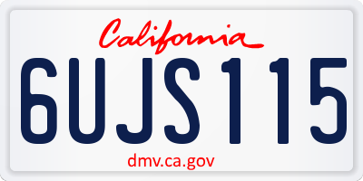CA license plate 6UJS115