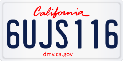 CA license plate 6UJS116