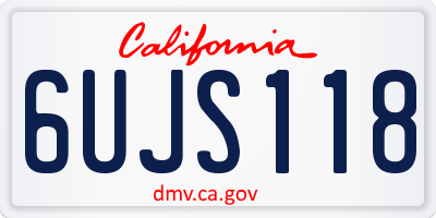 CA license plate 6UJS118