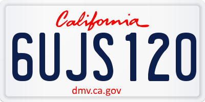 CA license plate 6UJS120