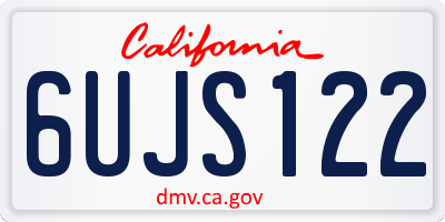 CA license plate 6UJS122