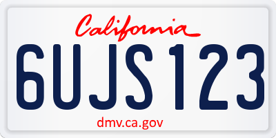 CA license plate 6UJS123