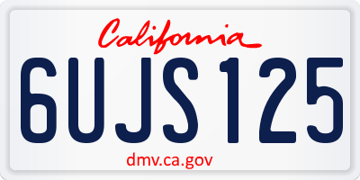 CA license plate 6UJS125